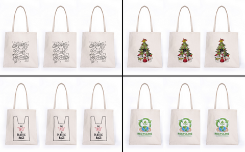 [EGR] 3 Pack Blank Canvas Tote Bags Bulk Shopping Bag