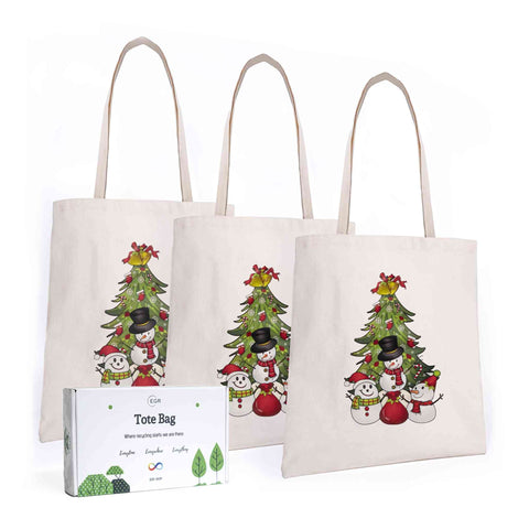 [EGR] 3 Pack Blank Canvas Tote Bags Bulk Shopping Bag