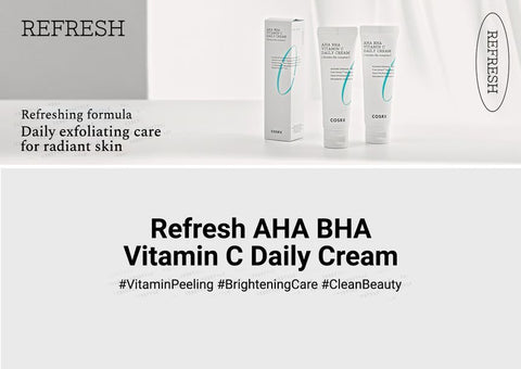 [COSRX] AHA BHA VITAMIN C Daily Cream 1.69 fl. oz 50 ml, Face Cream, Brighten, Anti Aging, Plumping Skin, Natural, Fruit