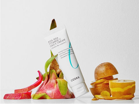 [COSRX] AHA BHA VITAMIN C Daily Cream 1.69 fl. oz 50 ml, Face Cream, Brighten, Anti Aging, Plumping Skin, Natural, Fruit