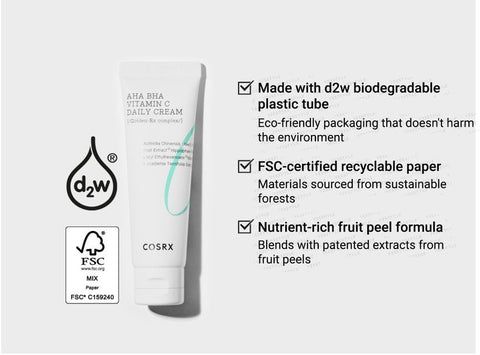 [COSRX] AHA BHA VITAMIN C Daily Cream 1.69 fl. oz 50 ml, Face Cream, Brighten, Anti Aging, Plumping Skin, Natural, Fruit