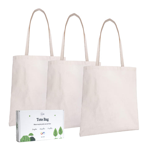 [EGR] 3 Pack Blank Canvas Tote Bags Bulk Shopping Bag