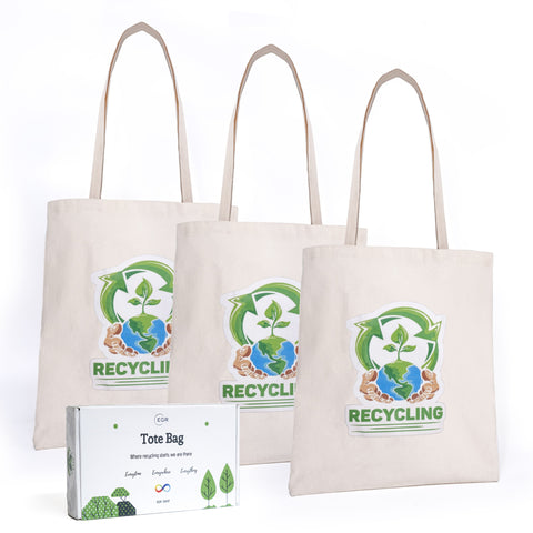 [EGR] 3 Pack Blank Canvas Tote Bags Bulk Shopping Bag