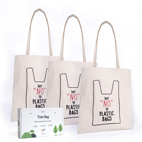 [EGR] 3 Pack Blank Canvas Tote Bags Bulk Shopping Bag