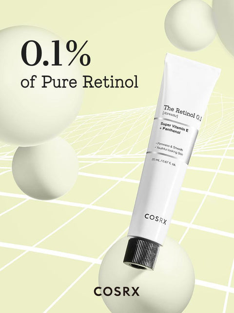 [COSRX] Retinol 0.1% Cream, 0.67 Oz, Anti-aging Eye & Neck Cream with Retinoid Treatment to Firm Skin, Reduce Wrinkles, Fine Lines, Signs of Aging, Gentle Daily Korean Skin Care