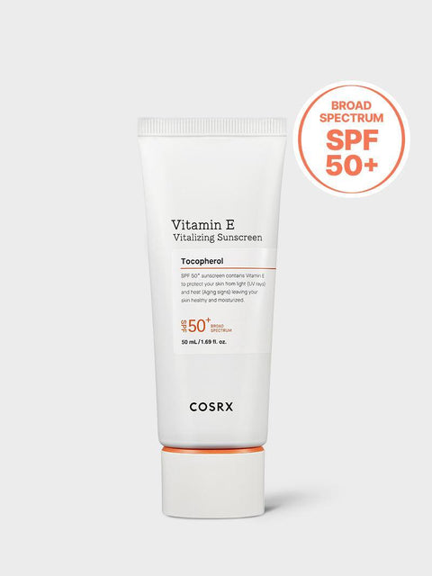 [COSRX] Vitamin E Vitalizing Face Sunscreen SPF 50, 1.69 fl oz, SPF Moisturizer, Lightweight under Makeup, Travel Essentials, Summer Essentials, Korean Skin Care, Korean Sunscreen for Face